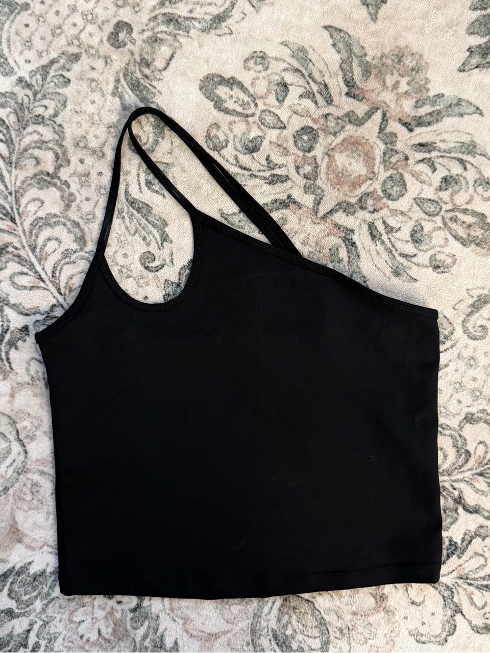 Abercrombie & Fitch Black One-Shoulder Crop Tank